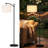 Solar Outdoor Floor Lamp, 61.4 Inch Waterproof Arc Standing Light With Heavy Metal Base, Modern Exterior Tall Light With Shade And Vintage Edison Bulb For Patio, Deck, Porch, Garden, Balcony Decor