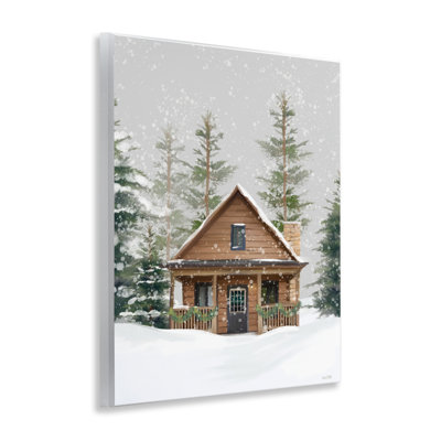 Plaque murale Cozy Snowy Forest Cabin, design par House Fenway