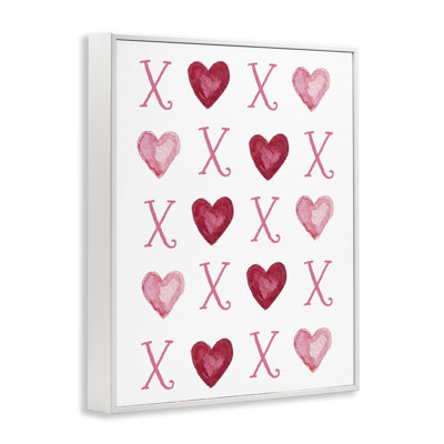 «Pink XOXO Hearts», estampe numérique encadrée par Elizabeth Tyndal