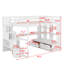 Lit mezzanine double avec bureau, tablettes et tiroirs-1057410507