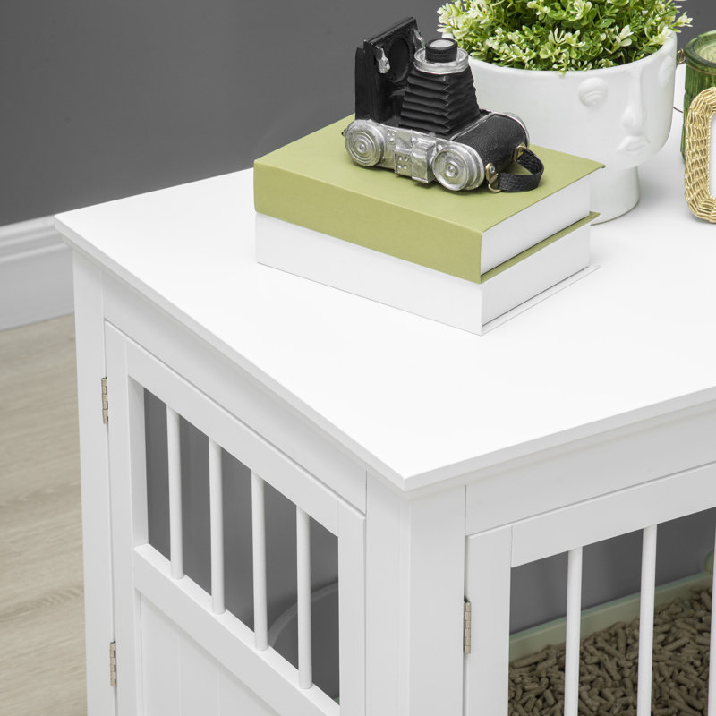 Dog Crate End Table With Triple Doors