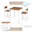Ensemble de table de bar carré 3 pièces, pouvant accueillir jusqu'à 2 personnes, structure en acier avec repose-pieds, blanc classique