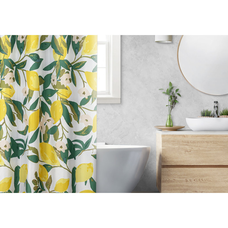  Shower Curtain Woven Printed Fabric Lemons