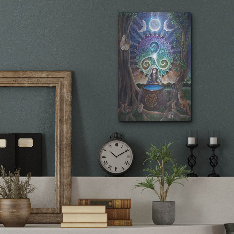 Art mural en métal luxueux «Cauldron Of changements» par Verena Wild, 12 po x 16 po, H 16 po x l 12 po
