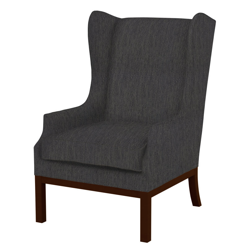 Barley Wingback Chair, F1388-Midnight, French Roast, No