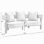 Canapé moderne incurvé rembourré à trois places avec tissu durable et support robuste pour une détente confortable dans le salon