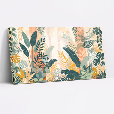 Feuilles tropicales, reproduction d'art sur toile, ensemble de 1