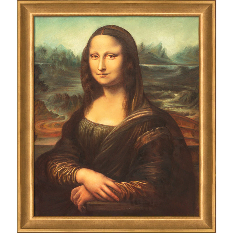 «Mona Lisa» par Leonardo Da Vinci, reproduction d'art sur toile tendue, H 33,5 po x l 29,5 po x P 2 po, Encadrement doré