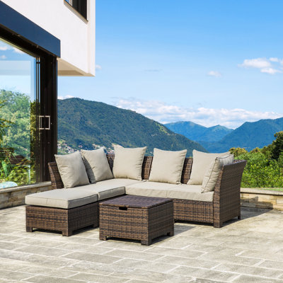 Thursa 250 - Person Modular Patio Conversation Set with Cushions