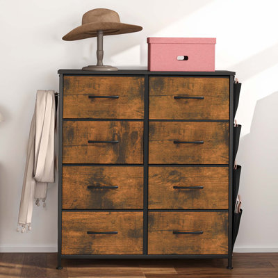 8-Drawer 86Cm W Chest Of Drawers with Side Pockets