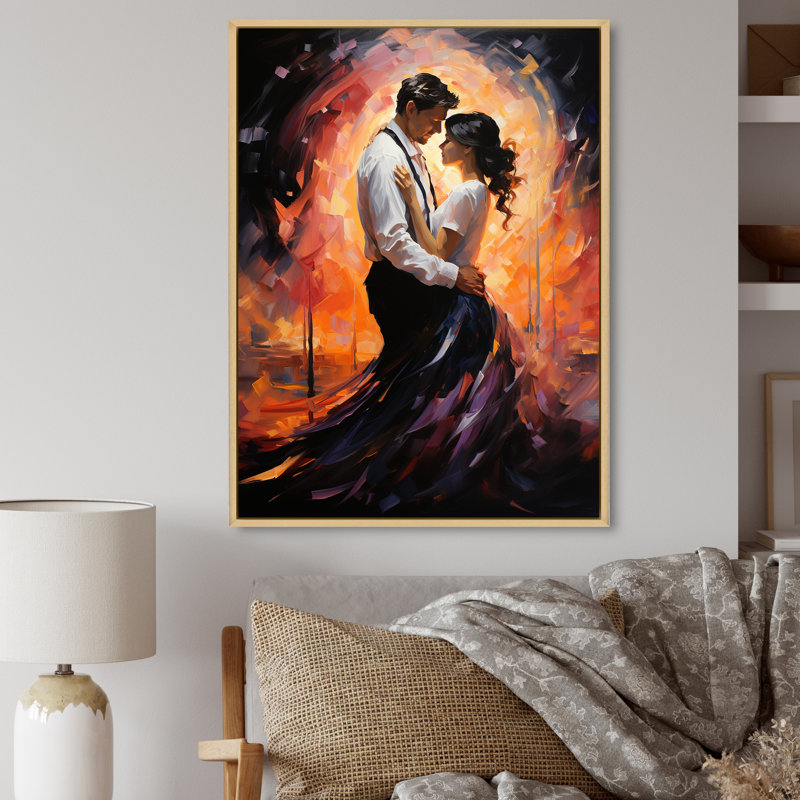 «Lukaus Romantic Dance Of Wedding Couple I», reproduction sur toile, H 20 po x l 12 po x P 1 po, Cadre naturel flottant