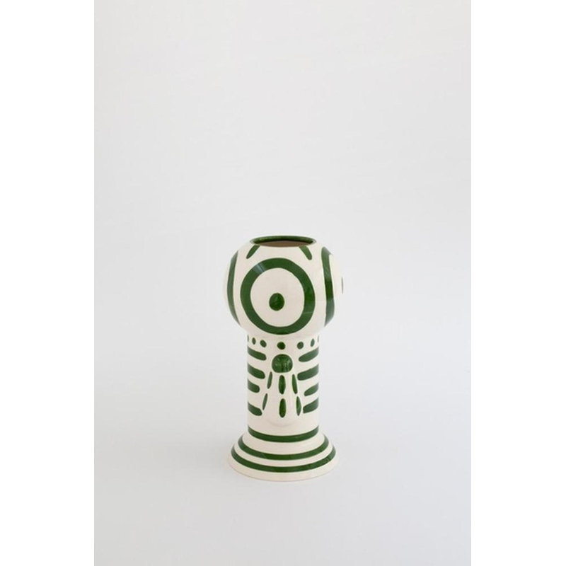 Dummy Handmade Eartenware Table Vase, Dark Green