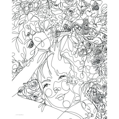 «Elevus Th pensing of Florals», reproduction sur toile tendue