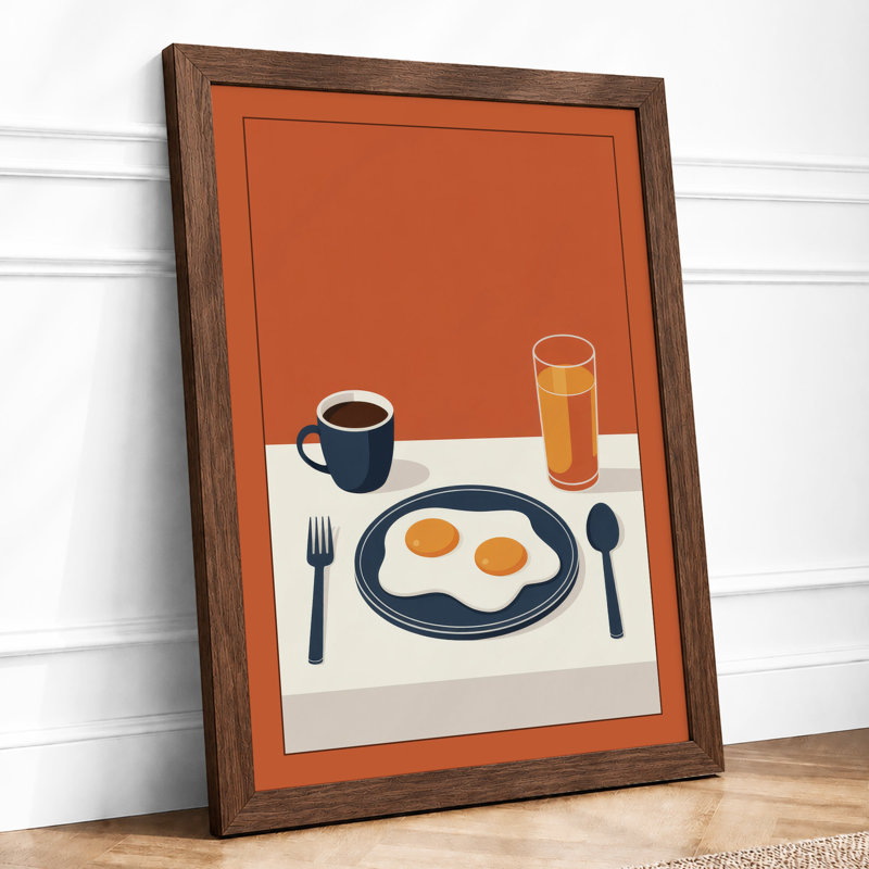 Morning Symmetry Minimalist - Print, A4 - 29.7 x 21.0 cm, Walnut
