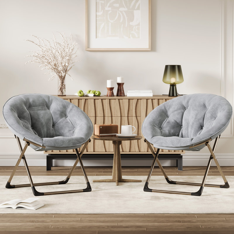 Upholstered Accent Chair, Gold, Light Grey