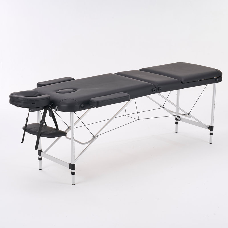 84'' Black Aluminum Adjustable Folding Massage Table