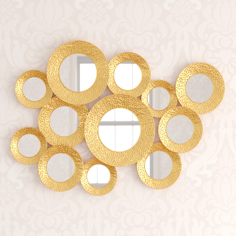 Busireddy Metal Flat Wall Mirror, Gold