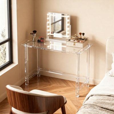 Bureau en acrylique transparent, bureau d'ordinateur personnel, table en acrylique
