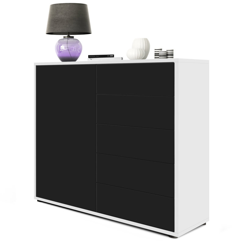 Mcdevitt 79cm Sideboard, Matt White/Matt Black