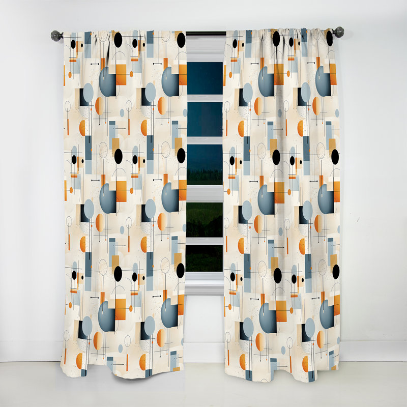 Gridlock multicolore Ganit I - rideau en velours moderne - obscurcissant - 1 panneau, L 52 po x L 95 po