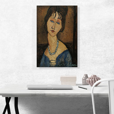 " Portrait Of Jeanne Hebuterne 1917 " by Amedeo Modigliani