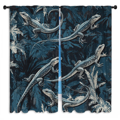 Lizard Window Curtains  Animal Sheer & Room Darkening - 2 Panels