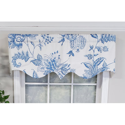 Cotton Blend Floral Pointed Window Valance