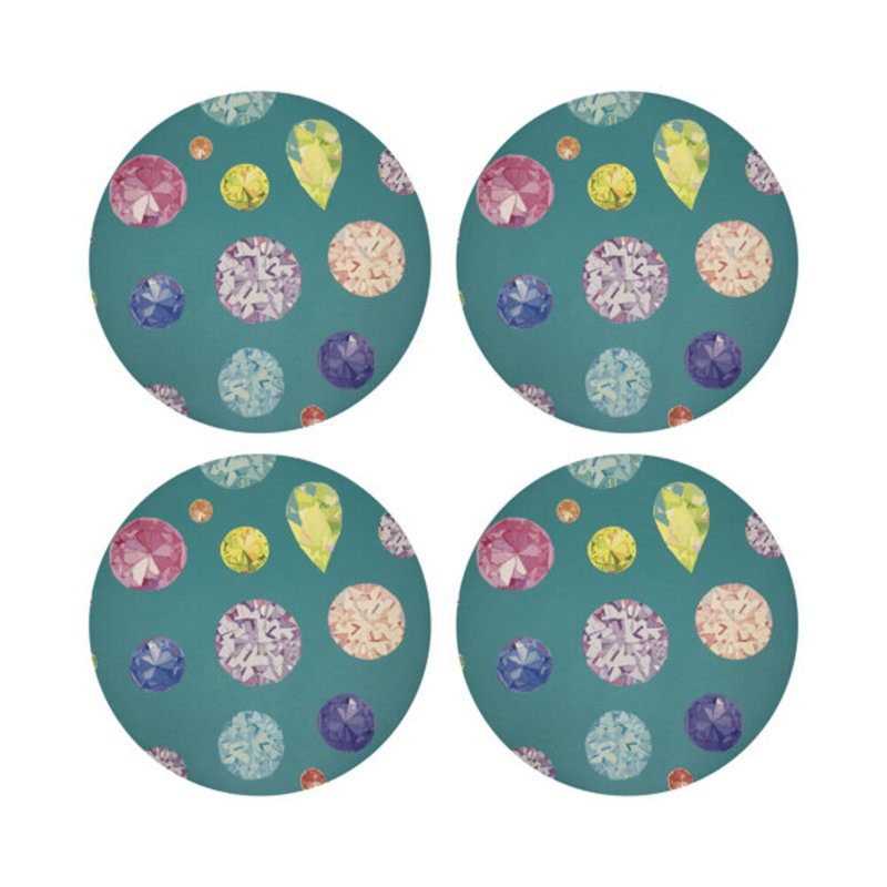 Jewel Pebble 16" Vinyl Placemat, Cyan