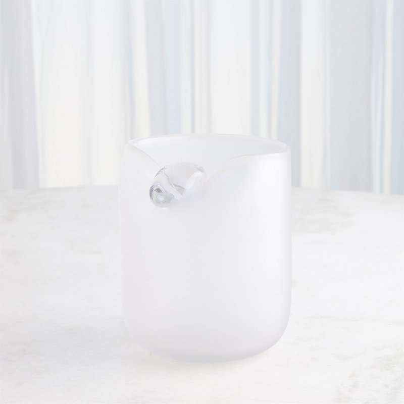 Poise Vase, 8" H x 6.5" W x 6.5" D, White