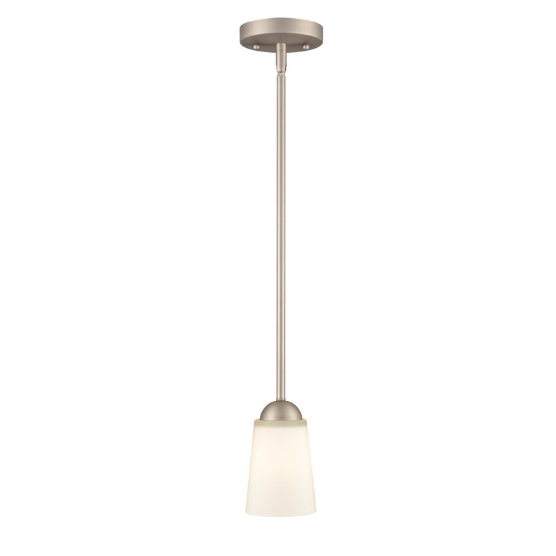 1 - Light Single Pendant, Satin Nickel