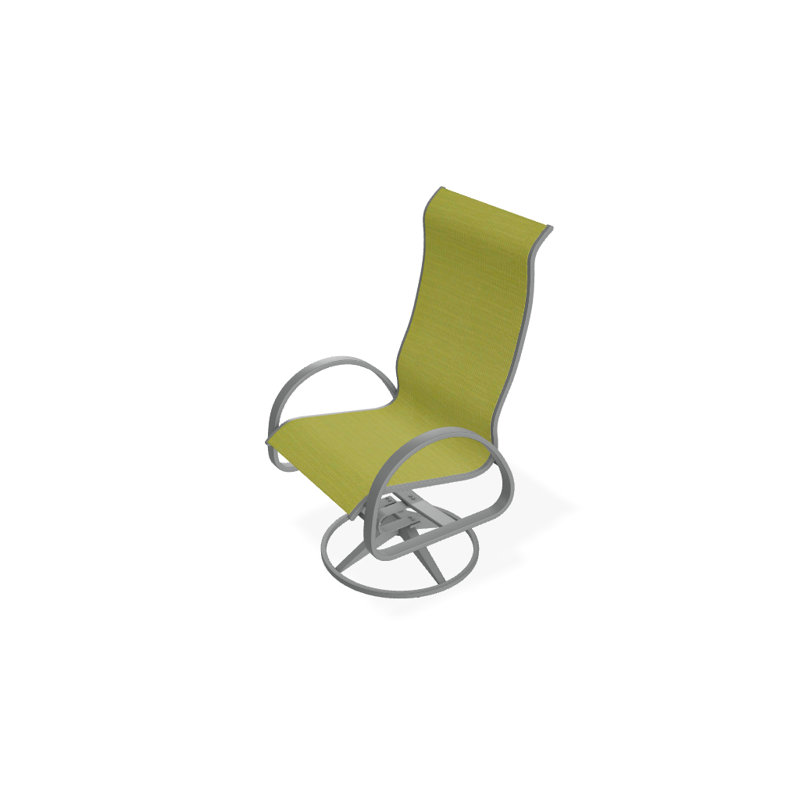 Fauteuil de patio pivotant Hiraku, Lime 38D Sunbrella®, Graphite texturé
