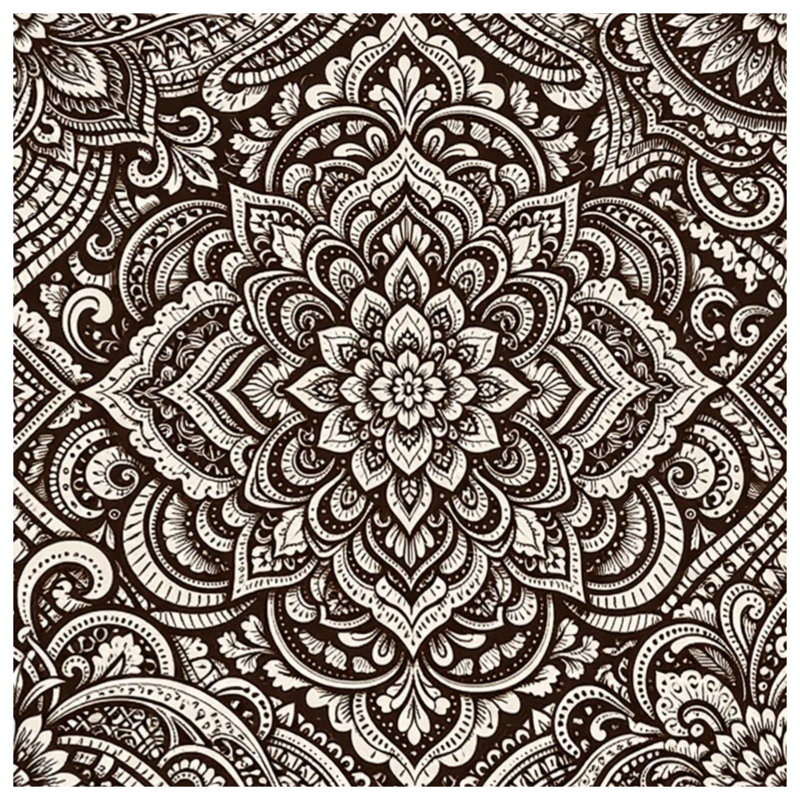 Rideaux de douche complexes à motif mandala très longs, 70in W x 72in H