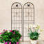 Paquet de 2 treillis de jardin en métal 71 po x 19,7 po antirouille pour plantes grimpantes