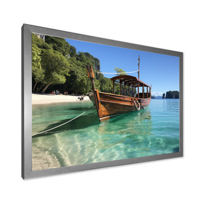 Bateau au paradis des sables de Krabis II - plage, art mural