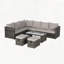 All Weather Outdoor Sofa Conversation Set with Glass Table and Cushions-1258170396