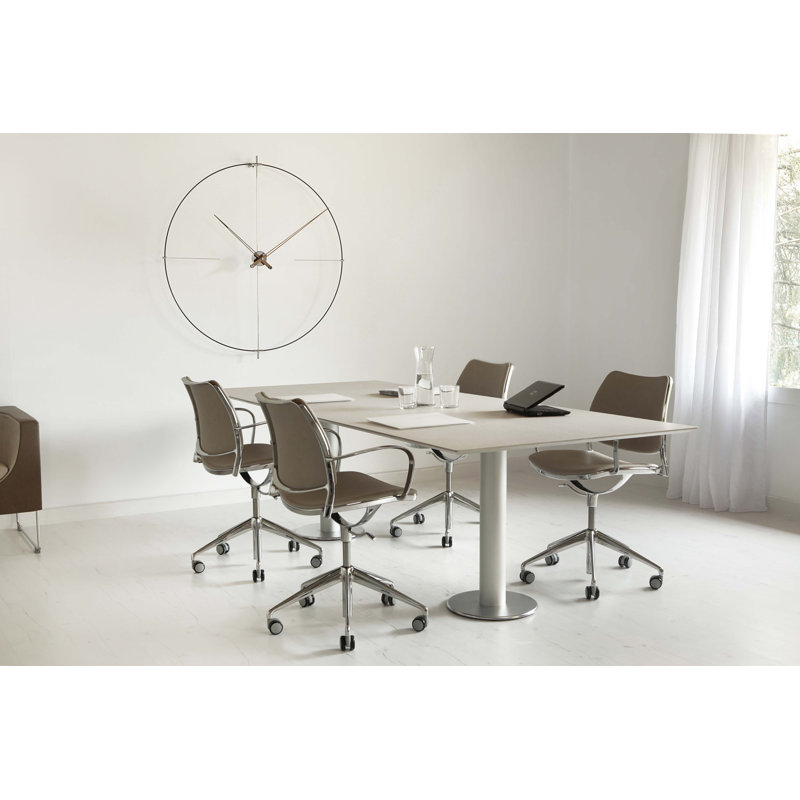 Bilbao Metal Analog Wall Clock, Black/Walnut