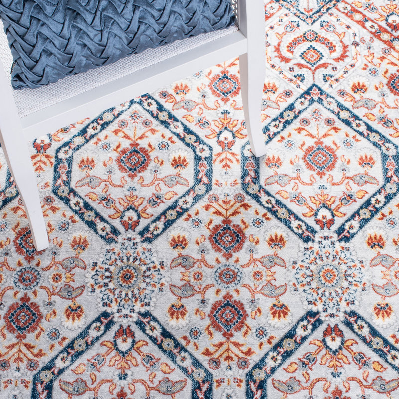 Holla Performance Damask Rug, Square 6'7"