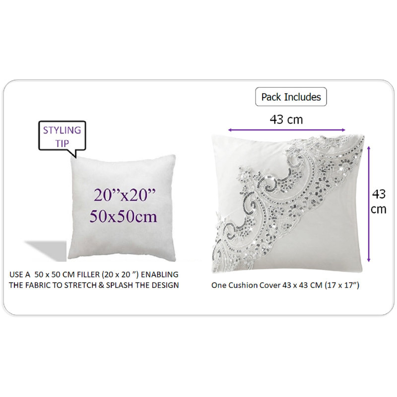 Adoncia Ivory Square Throw Cushion Cover