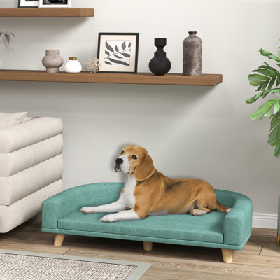 Canapé-lit pour chien avec coussin lavable pour grands chiens, chats, vert