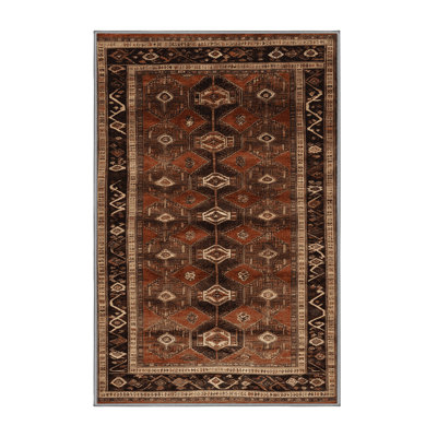 Tapis brun turc lavable à la machine
