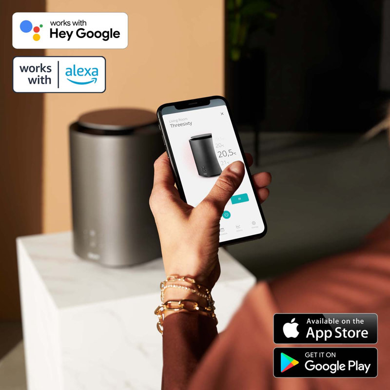 Duux 1800W 0 BTU Electric Compact Space Heater with Adjustable Thermostat, Black