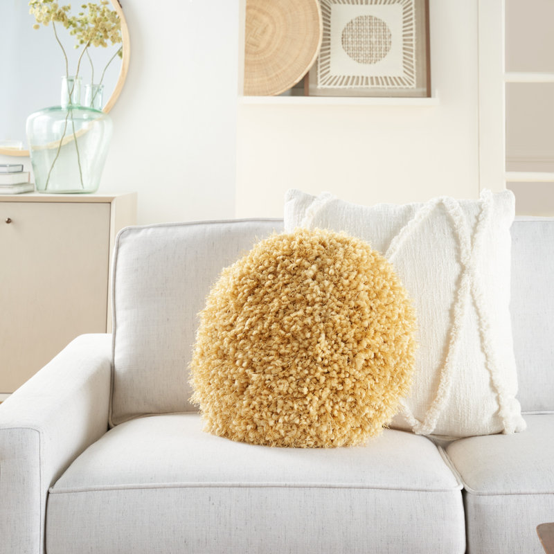  Round Pillow Cover & Insert, Yellow