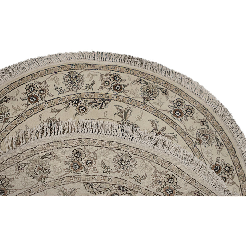 High-Quality Hand-Knotted Ivory Area Rug