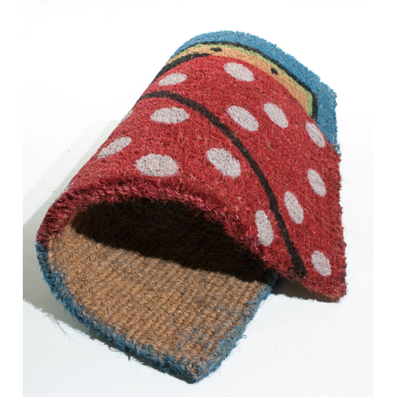 Coccinelle points 30 po x 18 po tapis de porte extérieur antidérapant Valazquez, Rectangle 1 pi 6 po x 2 pi 6 po