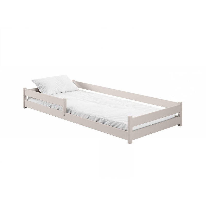 Wooden Single Bed Alis 90x190cm - Practical Floor-Hugging Design with Natural Appeal, Cashmere