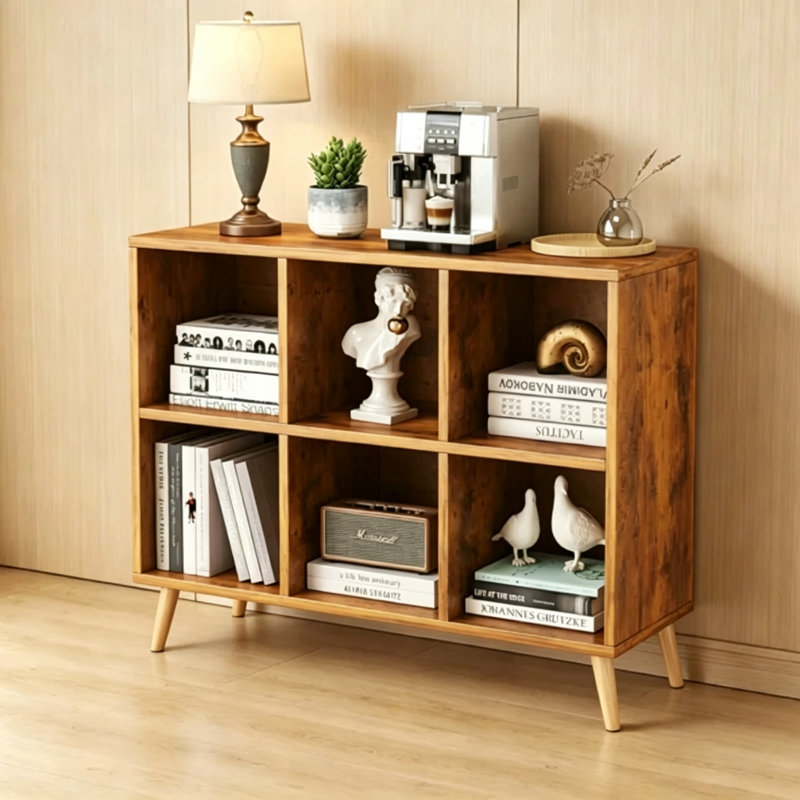 72cm H x 92cm W Bookcase, Rustic Brown