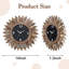Horloge murale 14 po en bois rustique Boho Sunburst