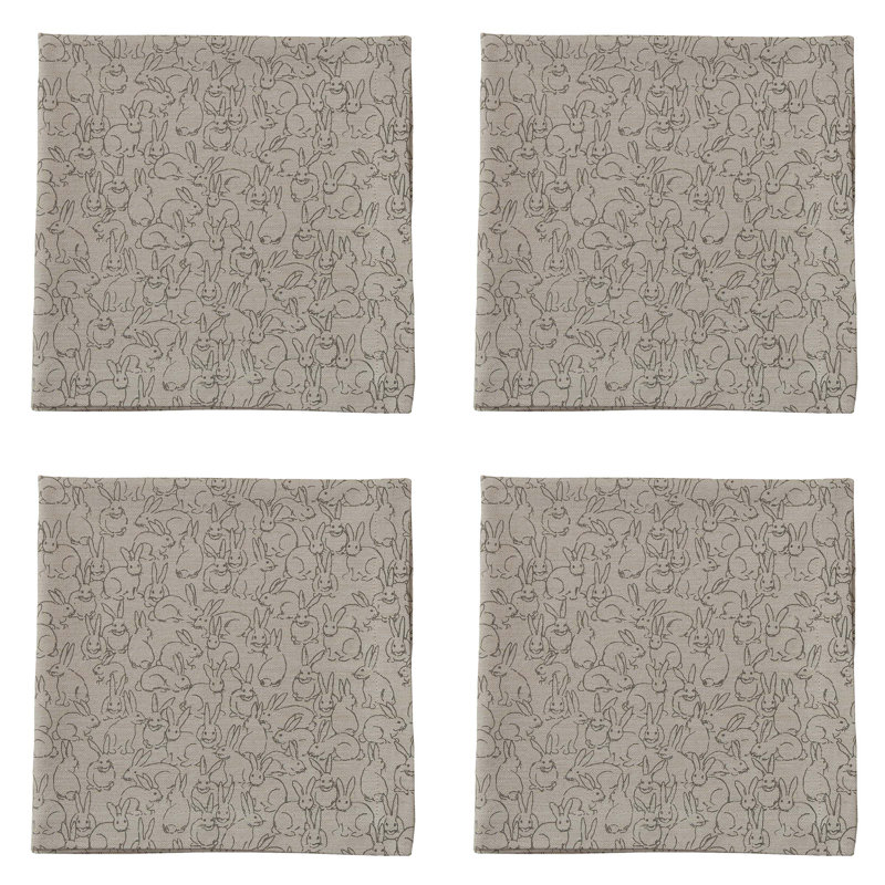  Ensemble de 4 serviettes Stone Lapin