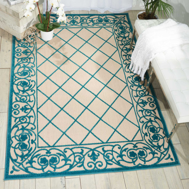 Fontvieille Geometric Indoor / Outdoor Rug, Rectangle 3'6" x 5'6"