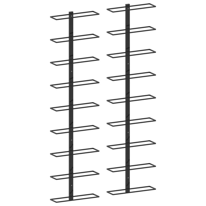 Rangement mural pour porte-bouteilles Danixsa, H 37,6 po x l 9,4 po x P 3,1 po, Noir